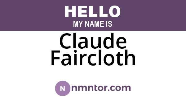 Claude Faircloth