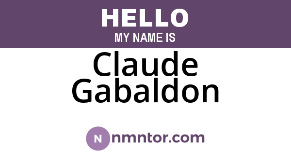 Claude Gabaldon
