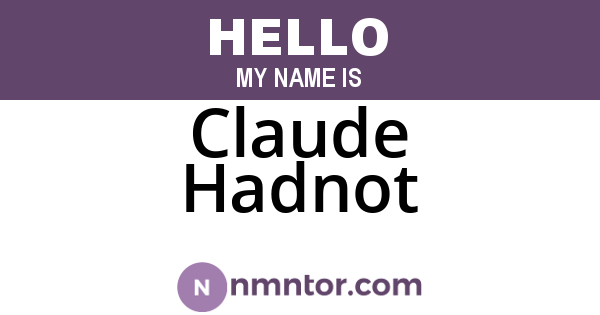 Claude Hadnot
