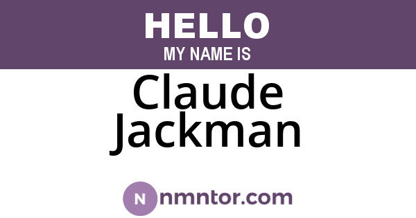 Claude Jackman