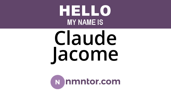 Claude Jacome