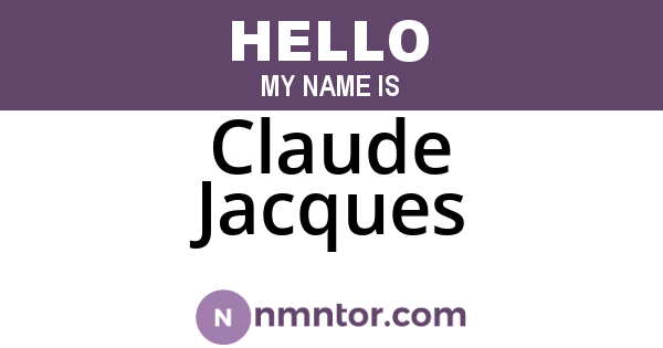 Claude Jacques