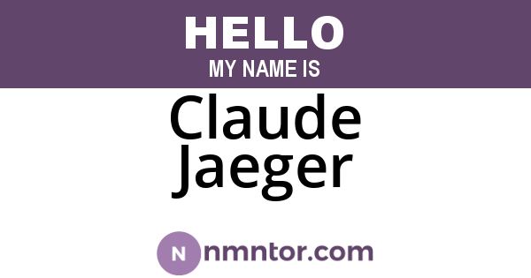 Claude Jaeger