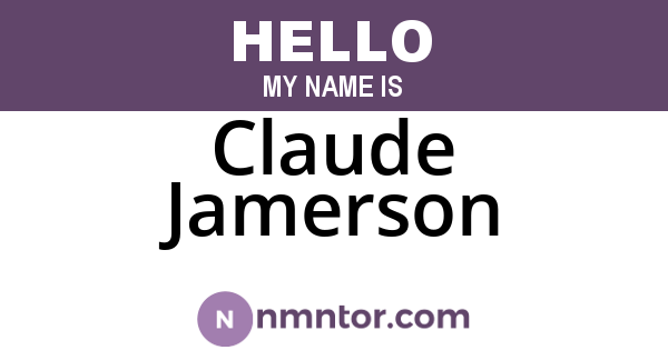Claude Jamerson