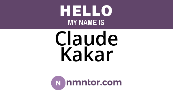 Claude Kakar