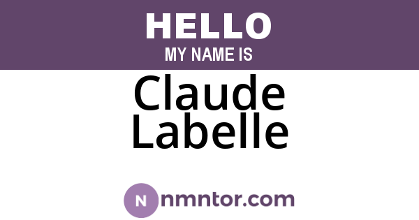 Claude Labelle