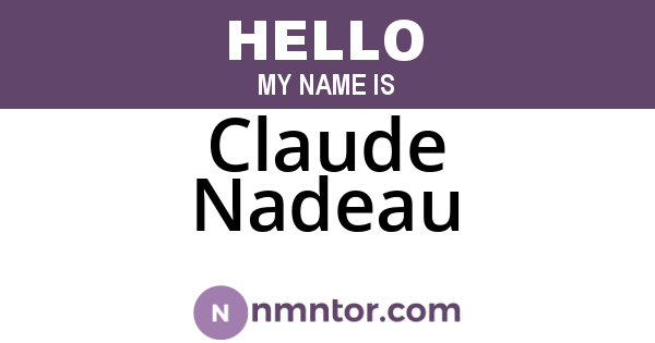 Claude Nadeau