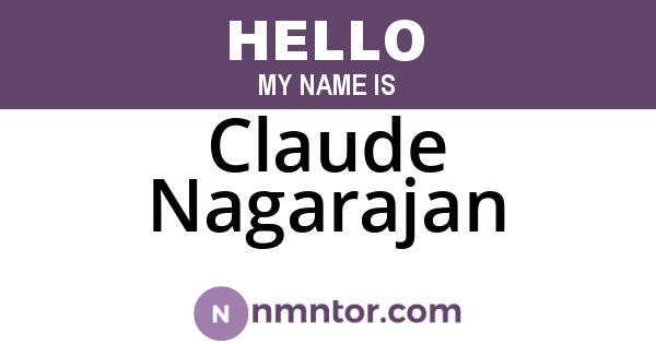 Claude Nagarajan