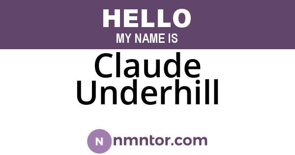 Claude Underhill