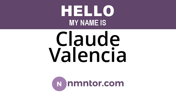 Claude Valencia