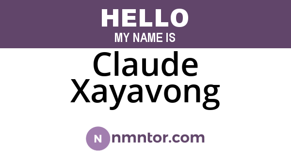 Claude Xayavong