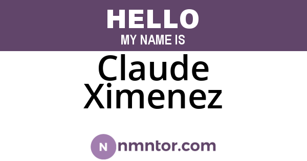 Claude Ximenez