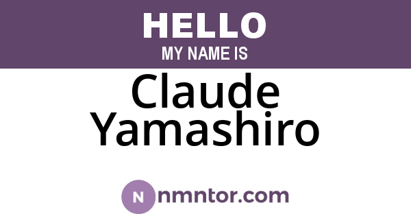 Claude Yamashiro