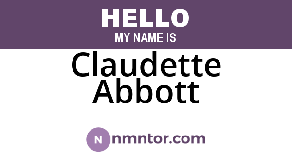 Claudette Abbott
