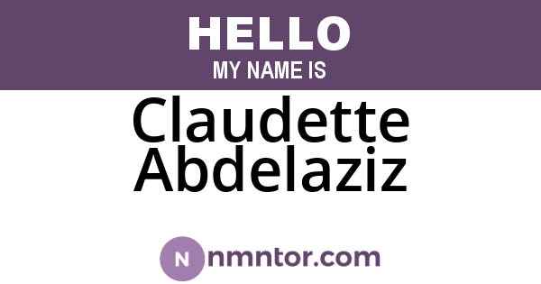Claudette Abdelaziz