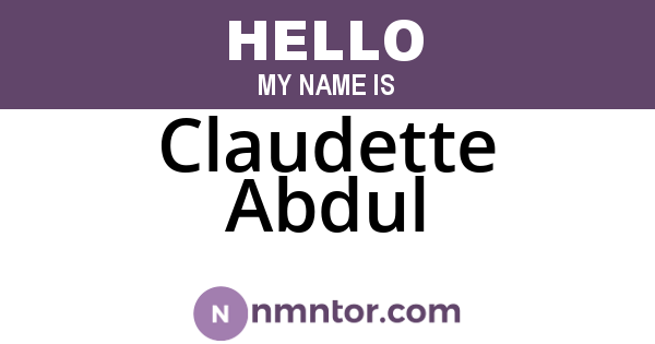 Claudette Abdul