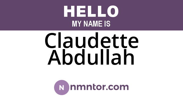 Claudette Abdullah