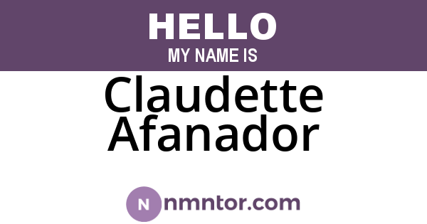 Claudette Afanador