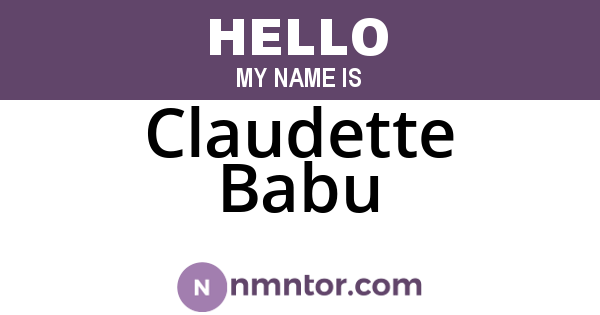 Claudette Babu