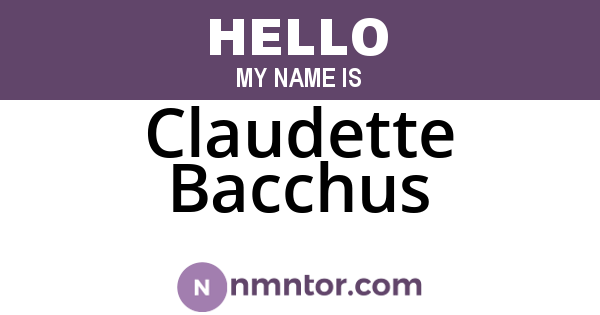 Claudette Bacchus