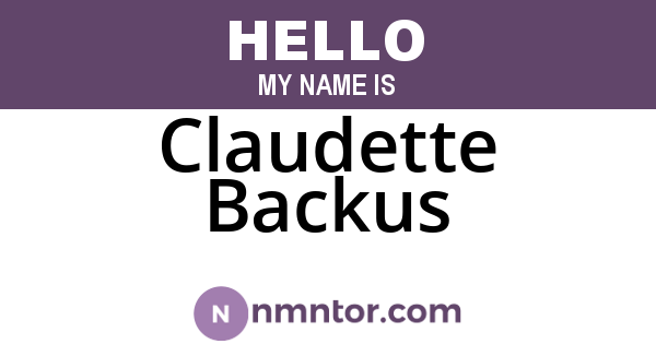 Claudette Backus