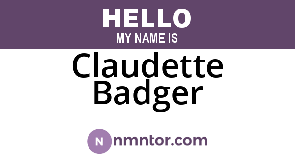 Claudette Badger