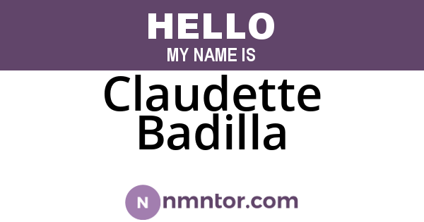 Claudette Badilla