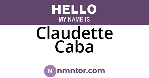 Claudette Caba