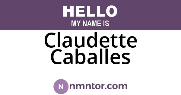 Claudette Caballes