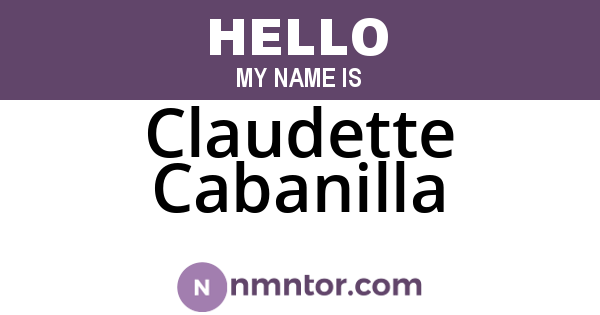 Claudette Cabanilla