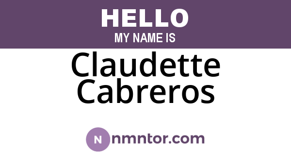 Claudette Cabreros