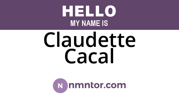 Claudette Cacal