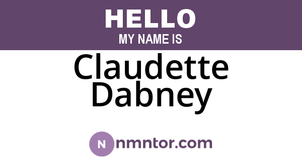 Claudette Dabney