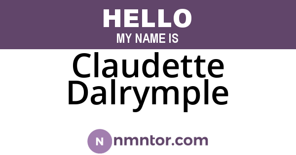 Claudette Dalrymple