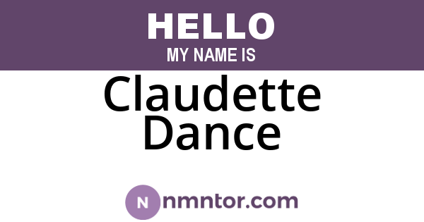 Claudette Dance