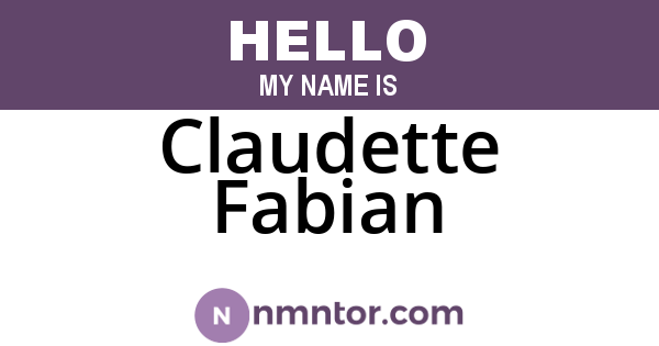 Claudette Fabian