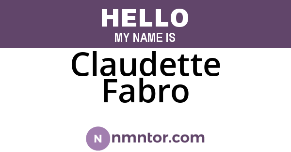 Claudette Fabro