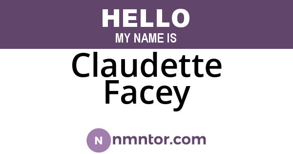 Claudette Facey