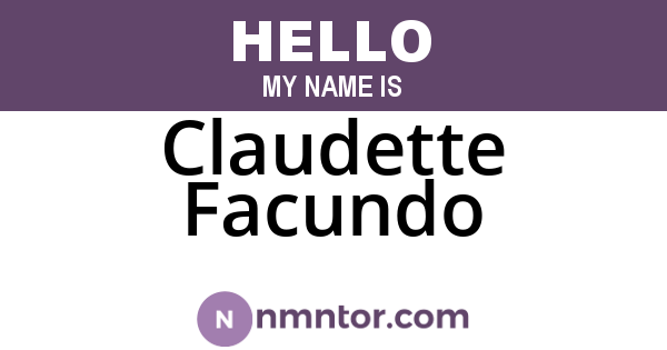 Claudette Facundo