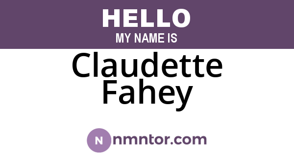 Claudette Fahey