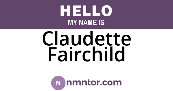 Claudette Fairchild