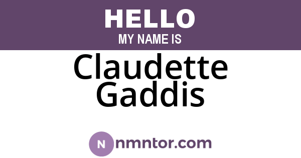 Claudette Gaddis