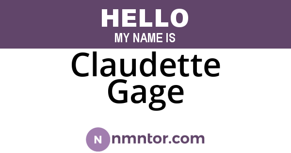 Claudette Gage