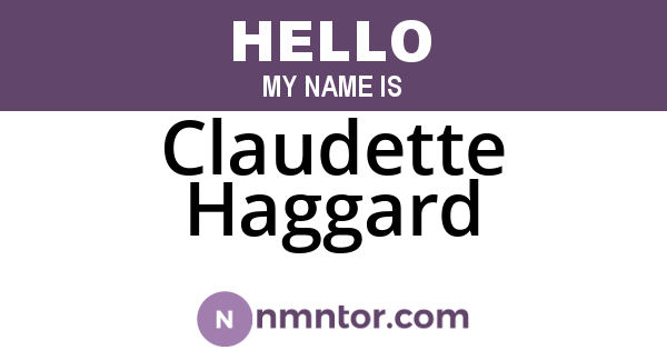 Claudette Haggard