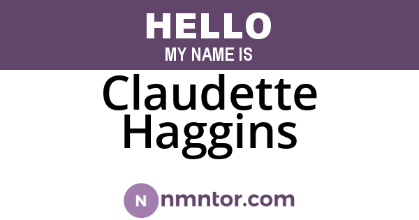 Claudette Haggins