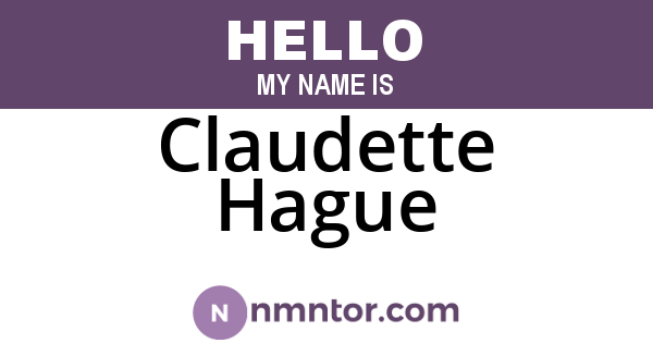 Claudette Hague