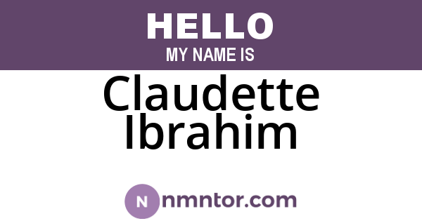 Claudette Ibrahim