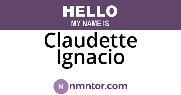 Claudette Ignacio