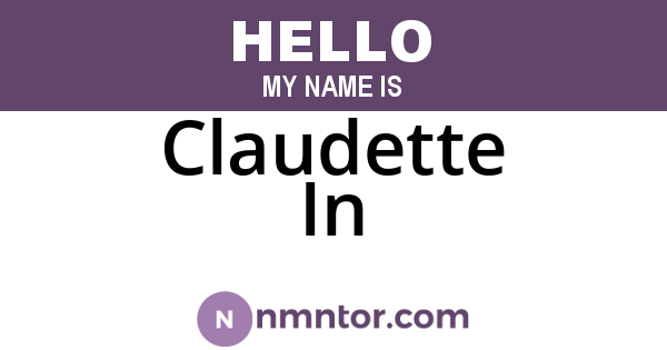 Claudette In