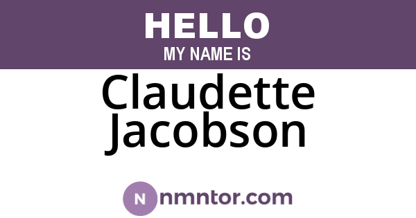 Claudette Jacobson